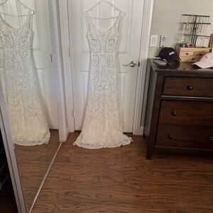 Windsor Sparkling Ivory Sequin Evening Gown
